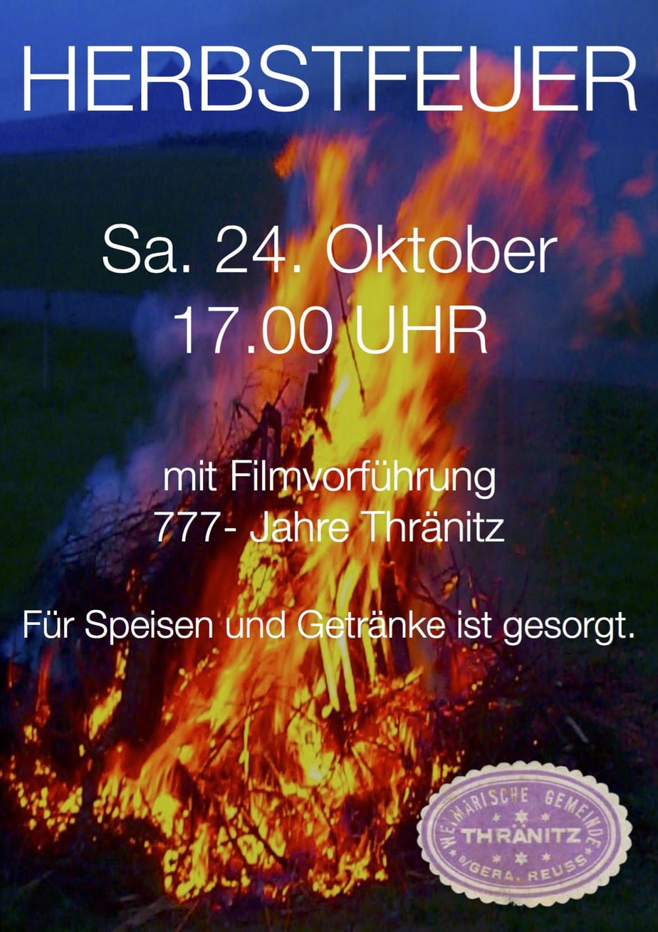 Thränitz Plakat Herbstfeuer 2015